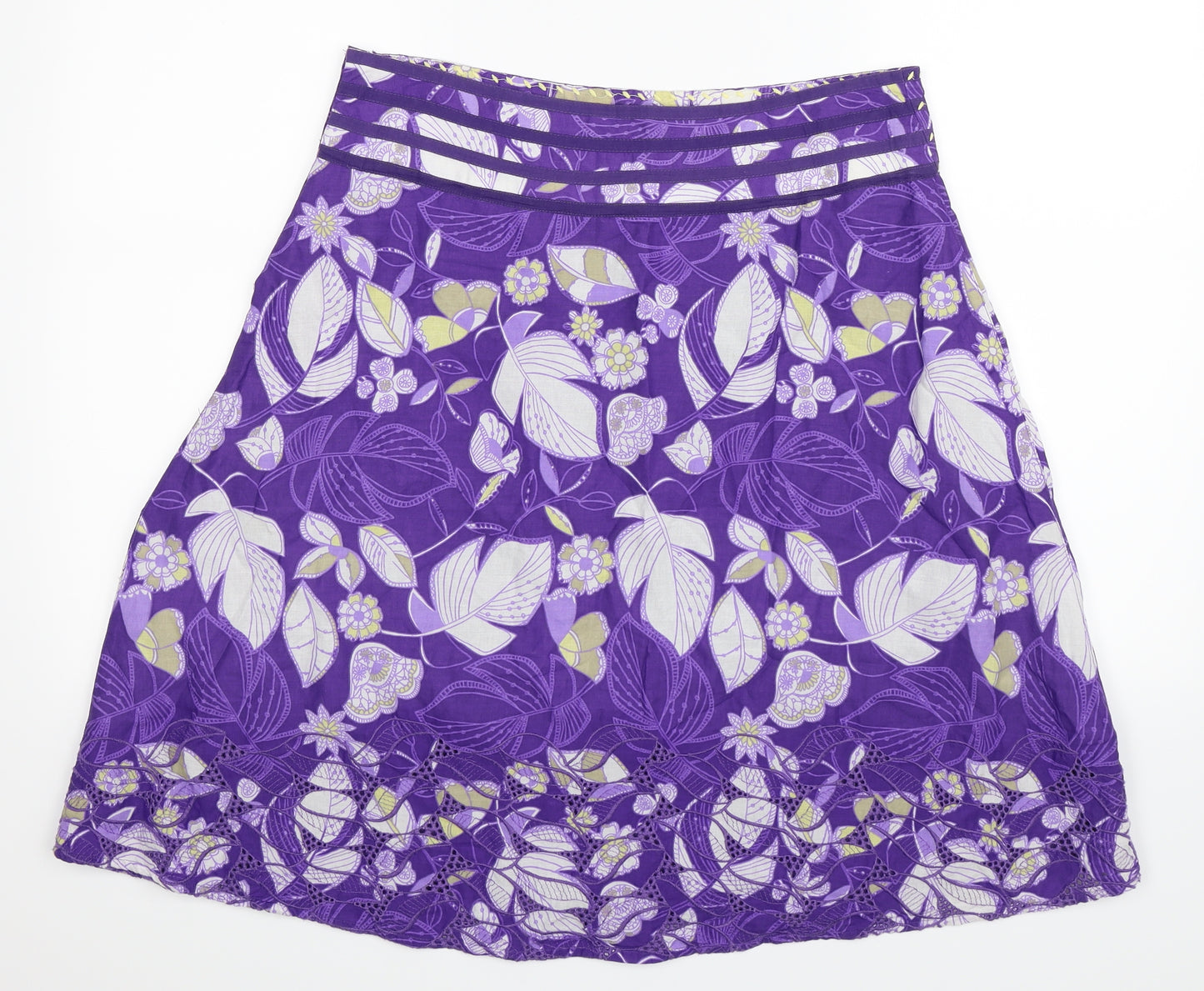 Mantaray Womens Purple Floral  A-Line Skirt Size 12