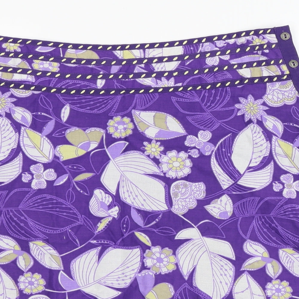 Mantaray Womens Purple Floral  A-Line Skirt Size 12