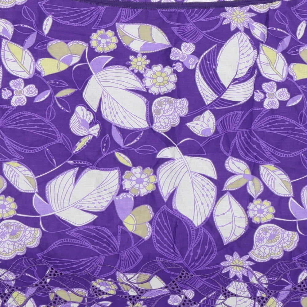 Mantaray Womens Purple Floral  A-Line Skirt Size 12