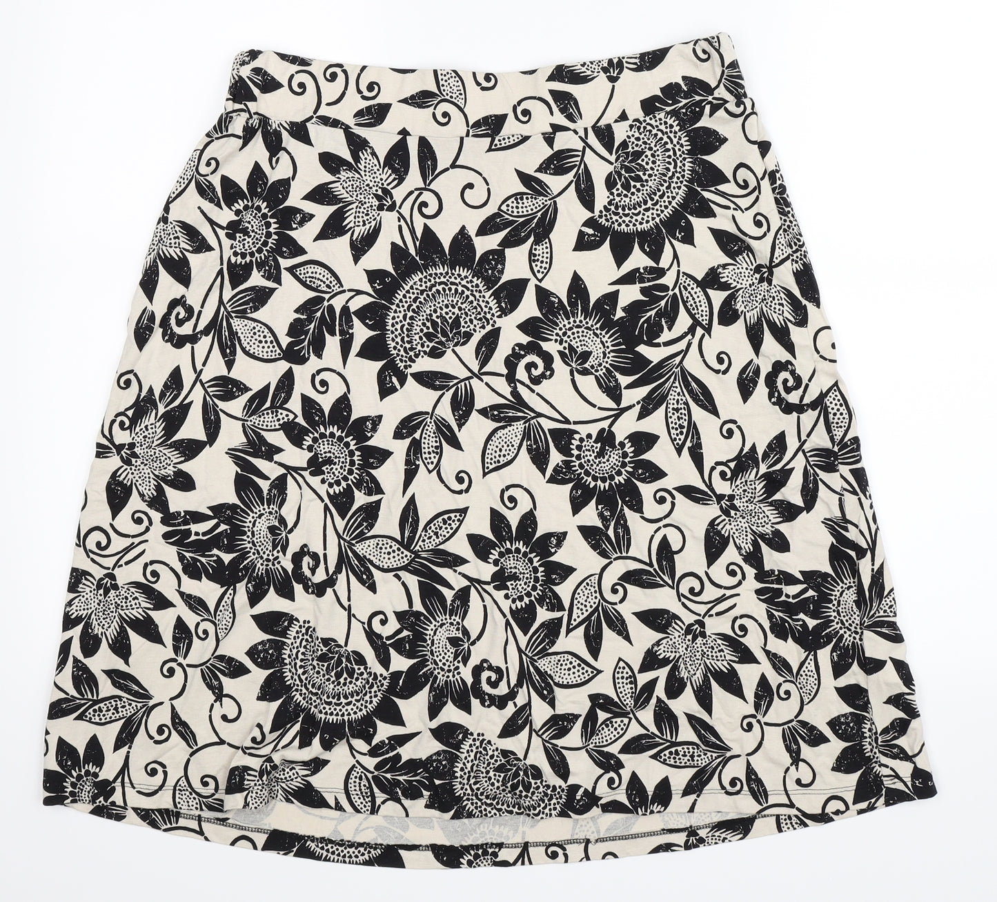 Maine Womens Black Floral  Skater Skirt Size 12
