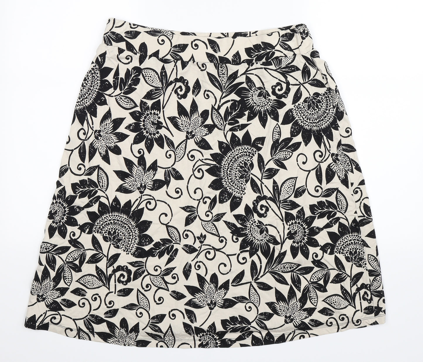 Maine Womens Black Floral  Skater Skirt Size 12