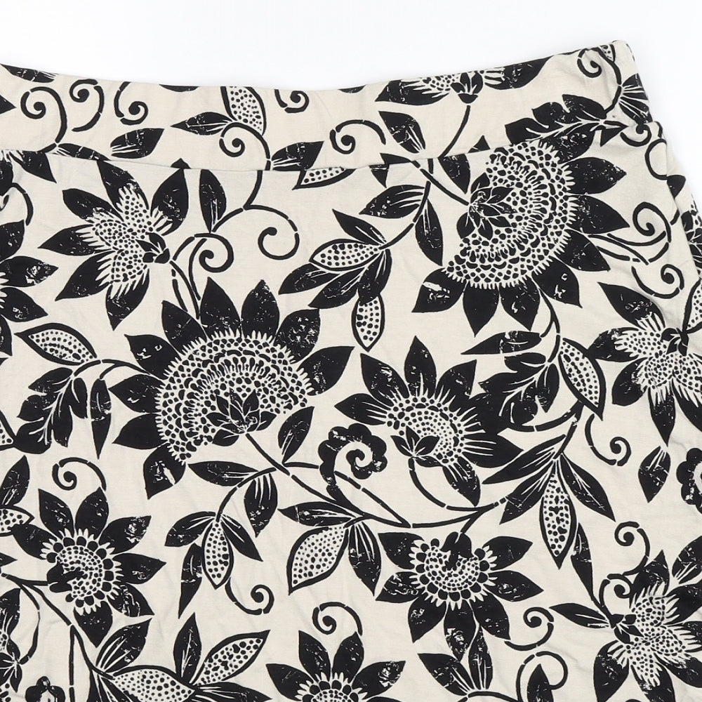 Maine Womens Black Floral  Skater Skirt Size 12
