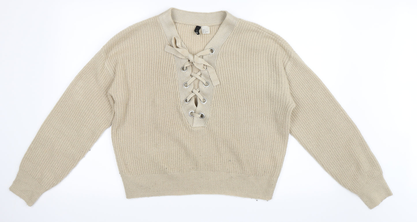 H&M Womens Beige   Pullover Jumper Size S