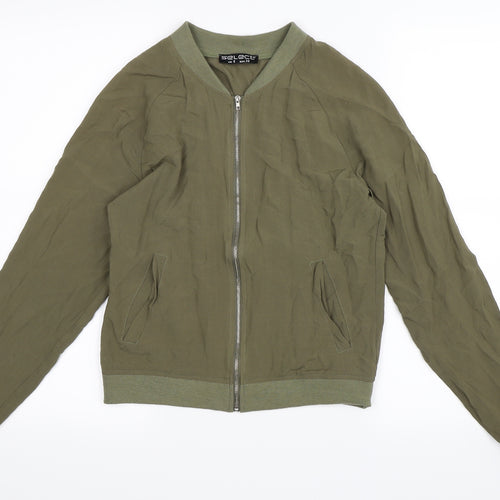 Select Womens Green   Bomber Jacket Jacket Size 8