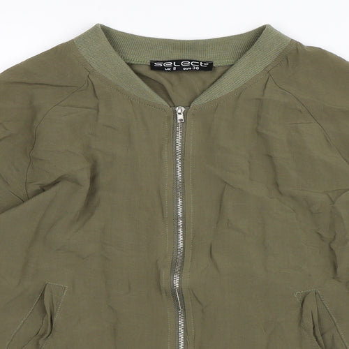 Select Womens Green   Bomber Jacket Jacket Size 8
