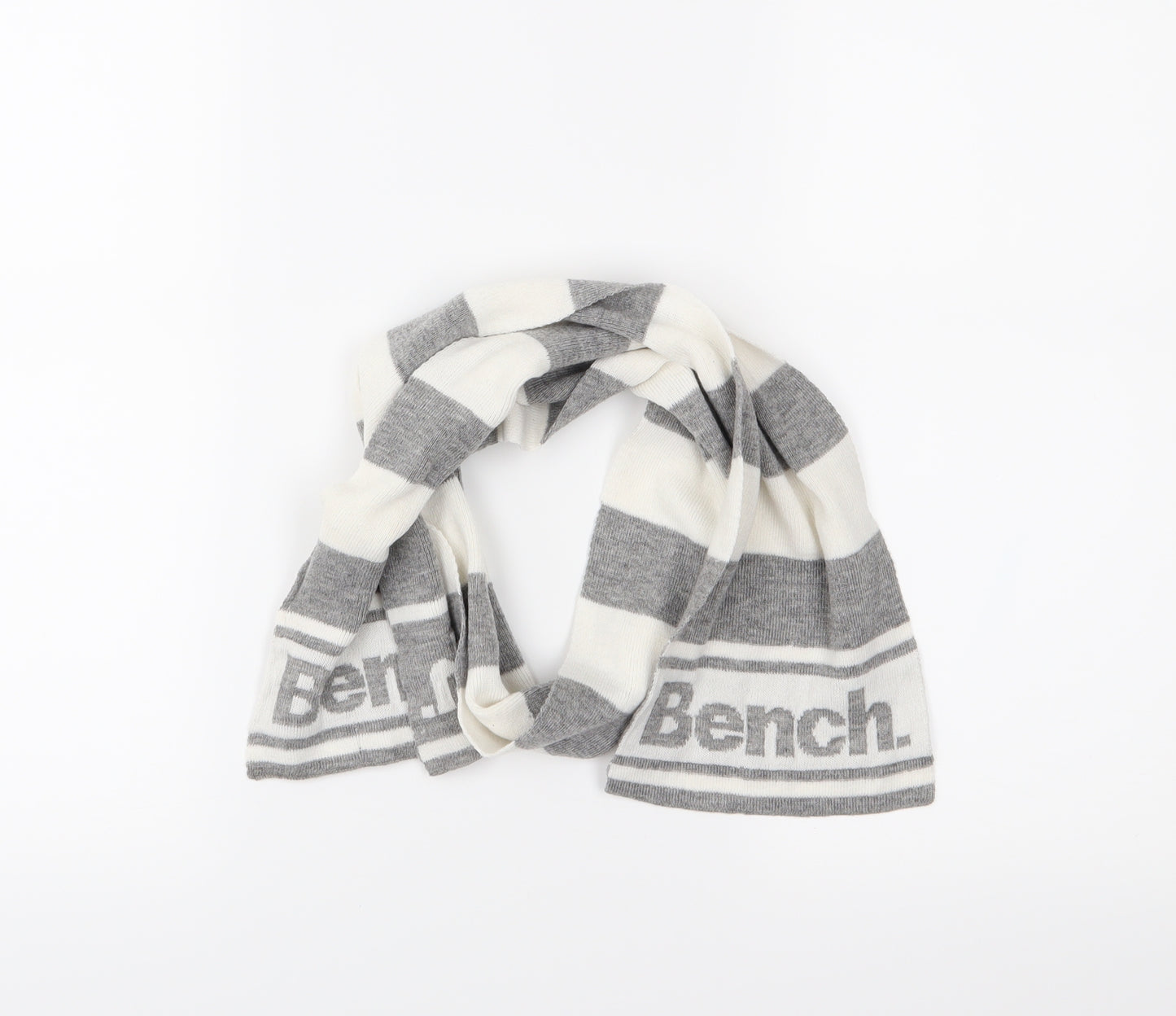 Bench Mens Grey Striped  Scarf  One Size