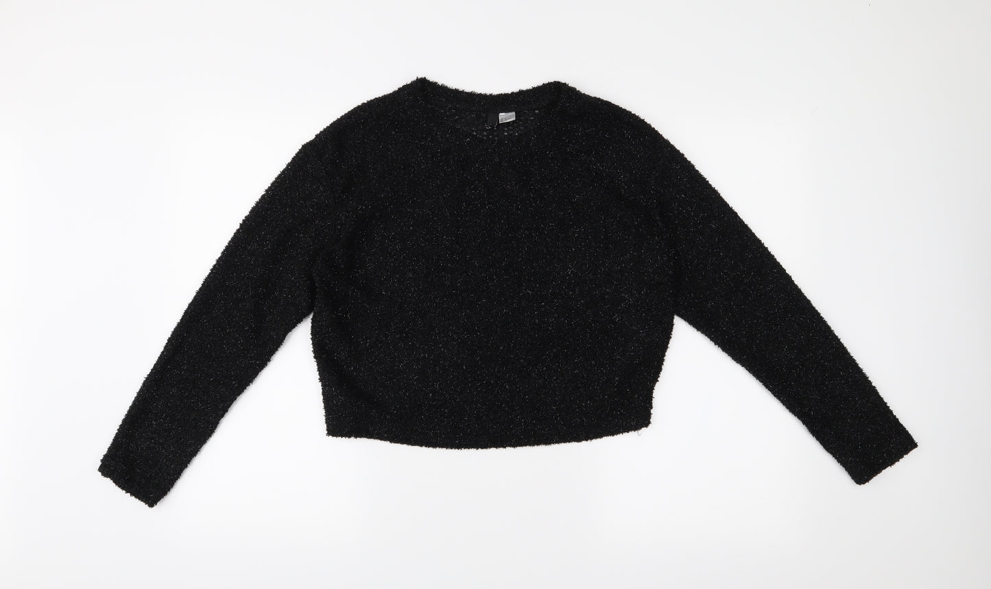 H&M Womens Black   Pullover Jumper Size S