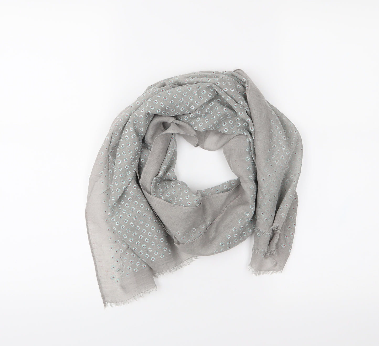 Preworn Womens Grey Floral   Scarf