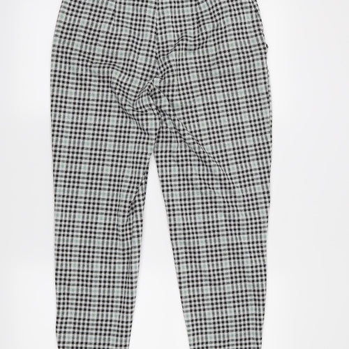 H&M Womens Black Houndstooth  Cropped Trousers Size S L24 in