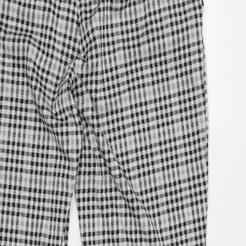 H&M Womens Black Houndstooth  Cropped Trousers Size S L24 in