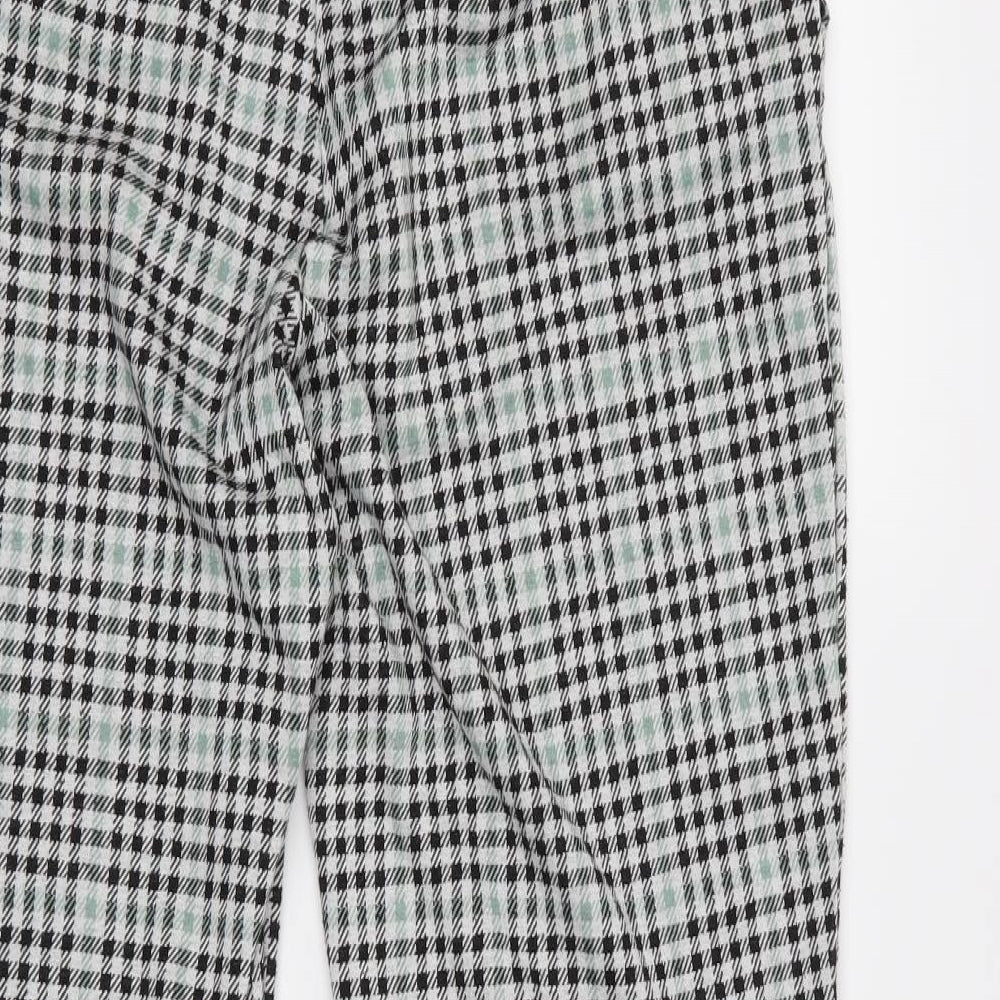 H&M Womens Black Houndstooth  Cropped Trousers Size S L24 in