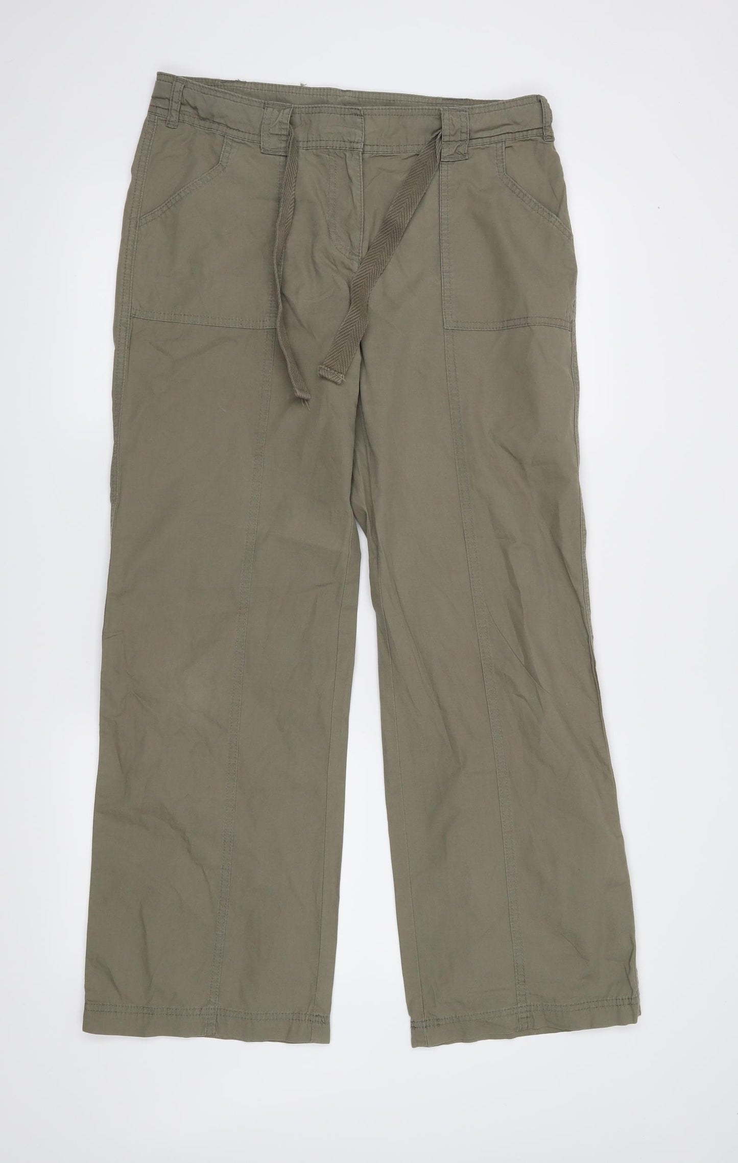 M&S Womens Green   Cargo Trousers Size 12 L30 in