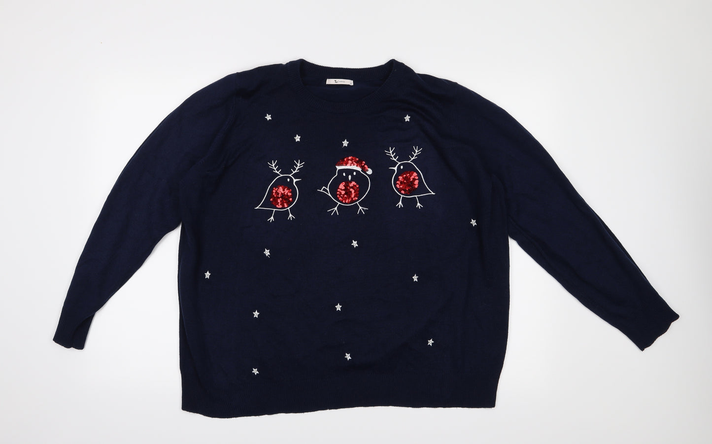 TU Womens Blue   Pullover Jumper Size 24  - Christmas