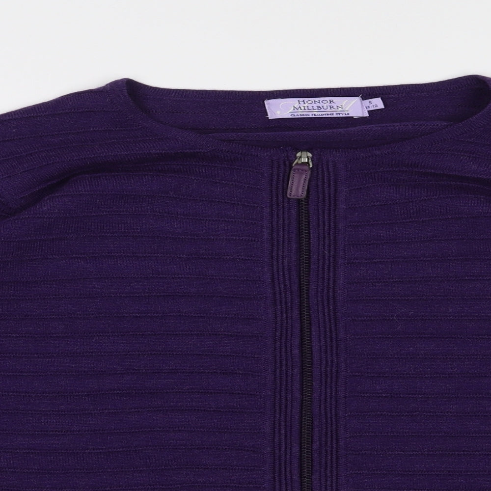 Honor Millburn Womens Purple   Full Zip Jumper Size 10