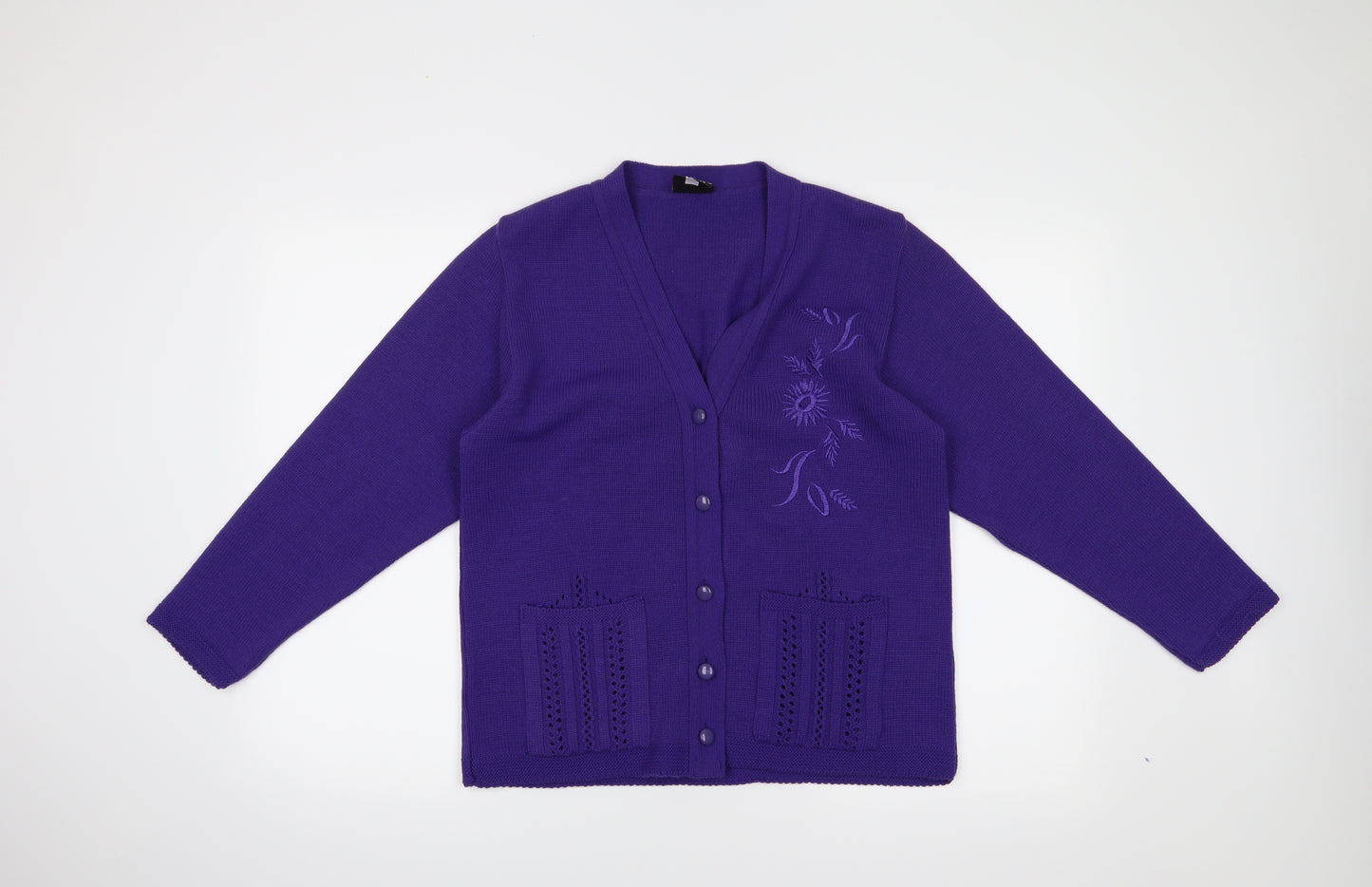 Florida Collection Womens Purple   Cardigan Jumper Size M