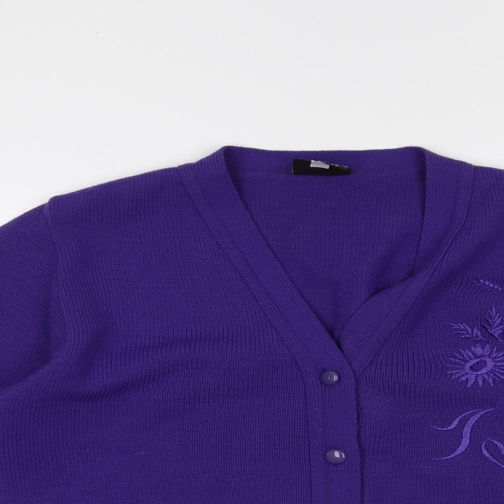 Florida Collection Womens Purple   Cardigan Jumper Size M