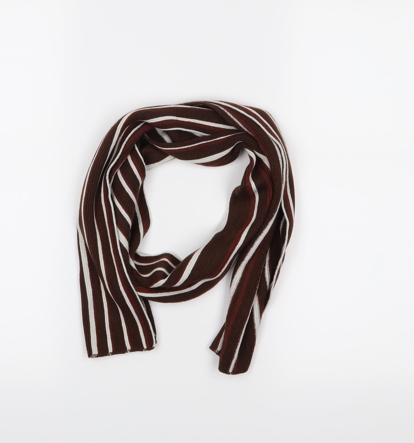 Preworn Mens Brown Striped  Scarf  One Size