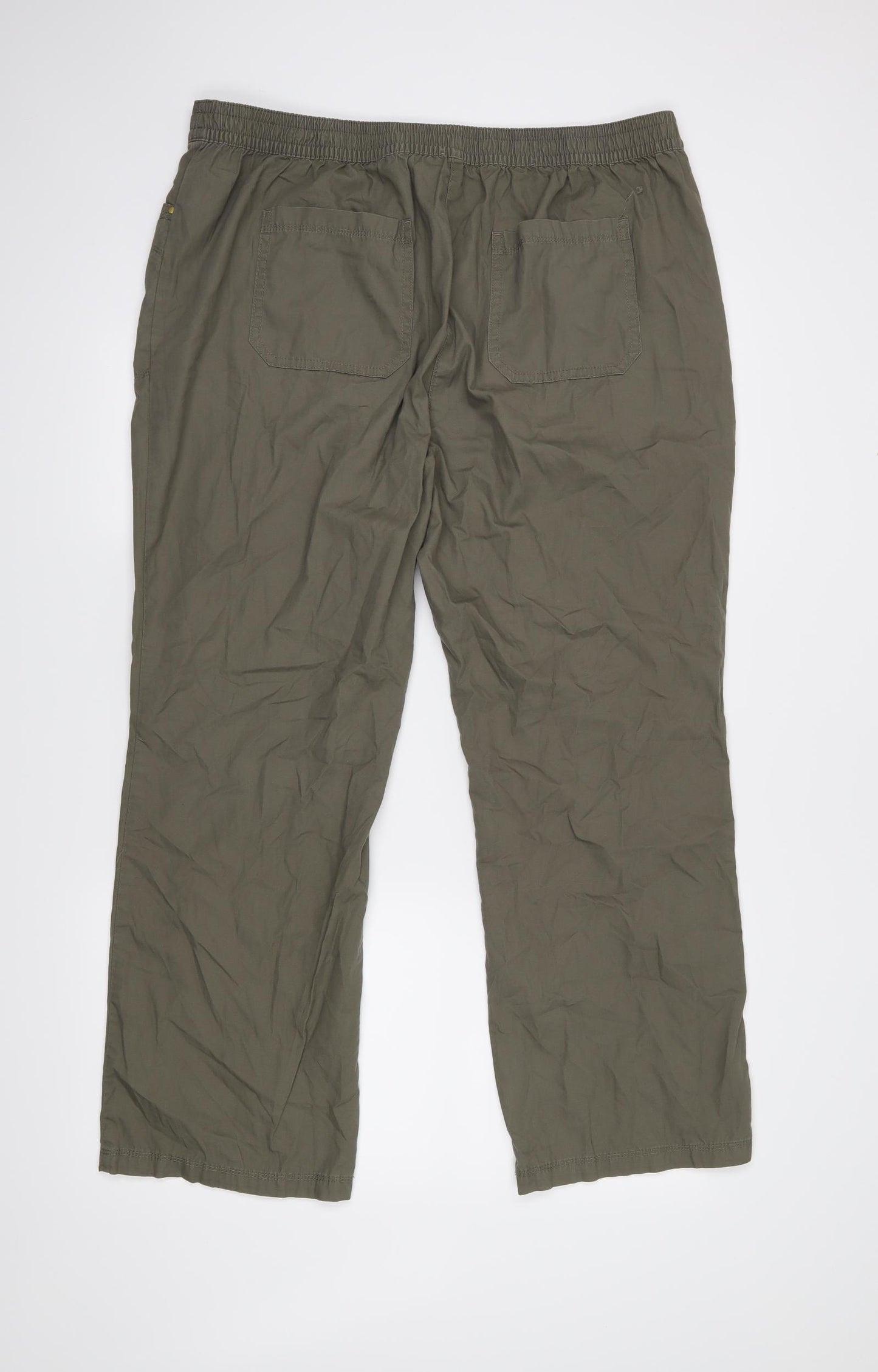 M&S Womens Green   Cropped Trousers Size 18 L27 in