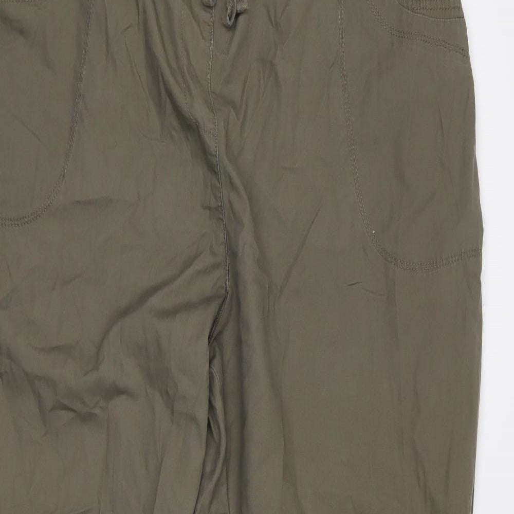 M&S Womens Green   Cropped Trousers Size 18 L27 in