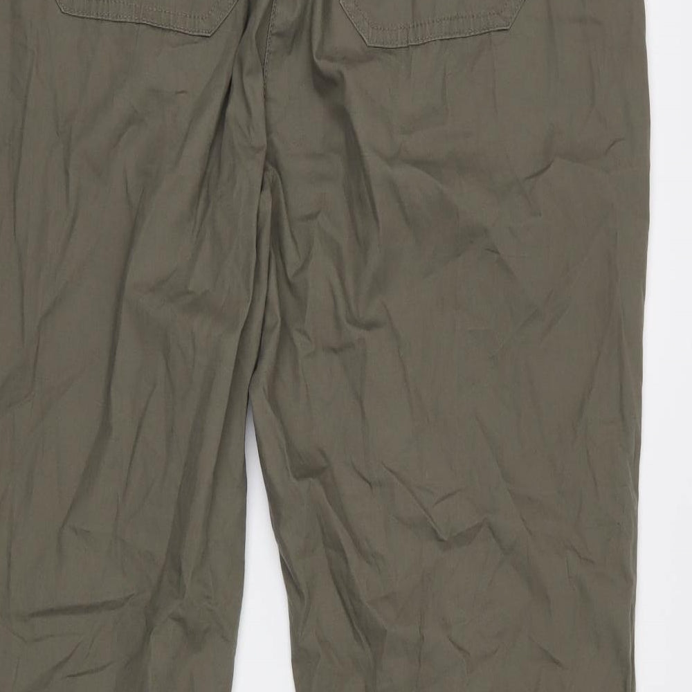 M&S Womens Green   Cropped Trousers Size 18 L27 in