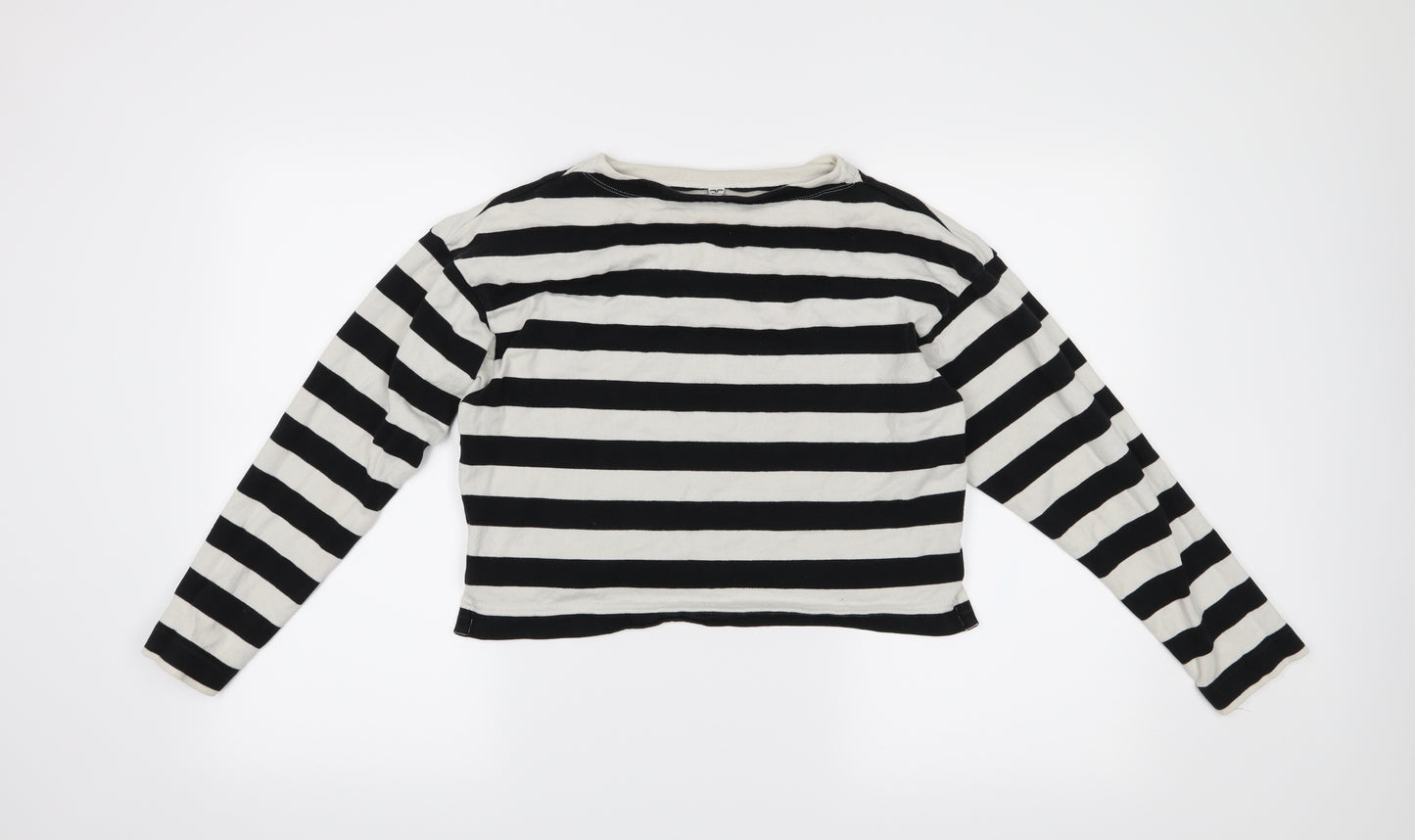 Uniqlo Womens Black Striped  Pullover Jumper Size XS  - Cropped