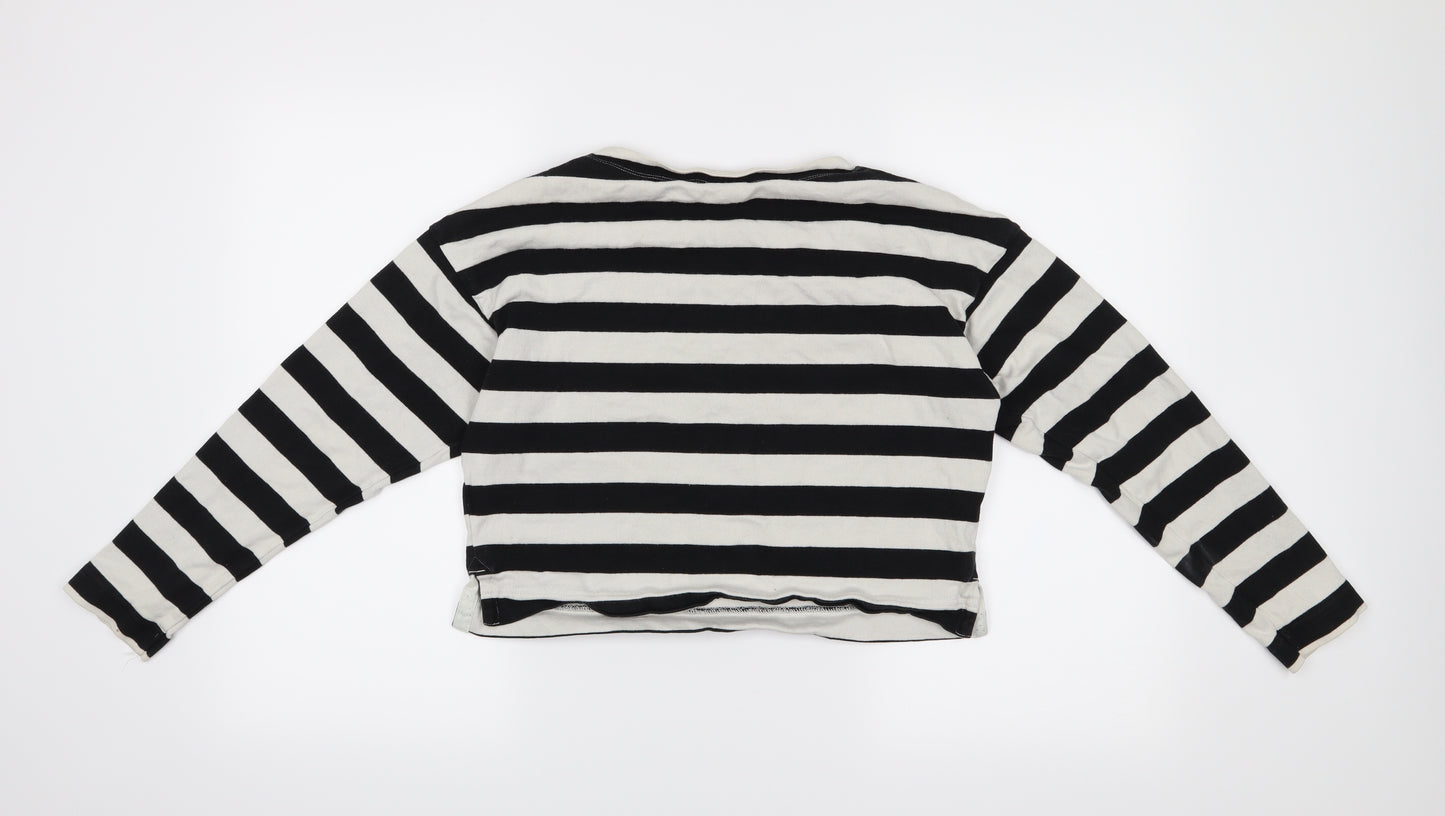 Uniqlo Womens Black Striped  Pullover Jumper Size XS  - Cropped