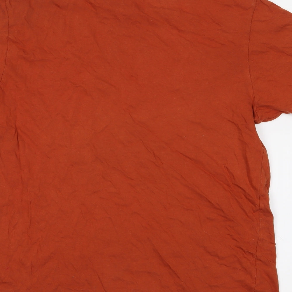 Cedar Wood State Mens Orange    T-Shirt Size M