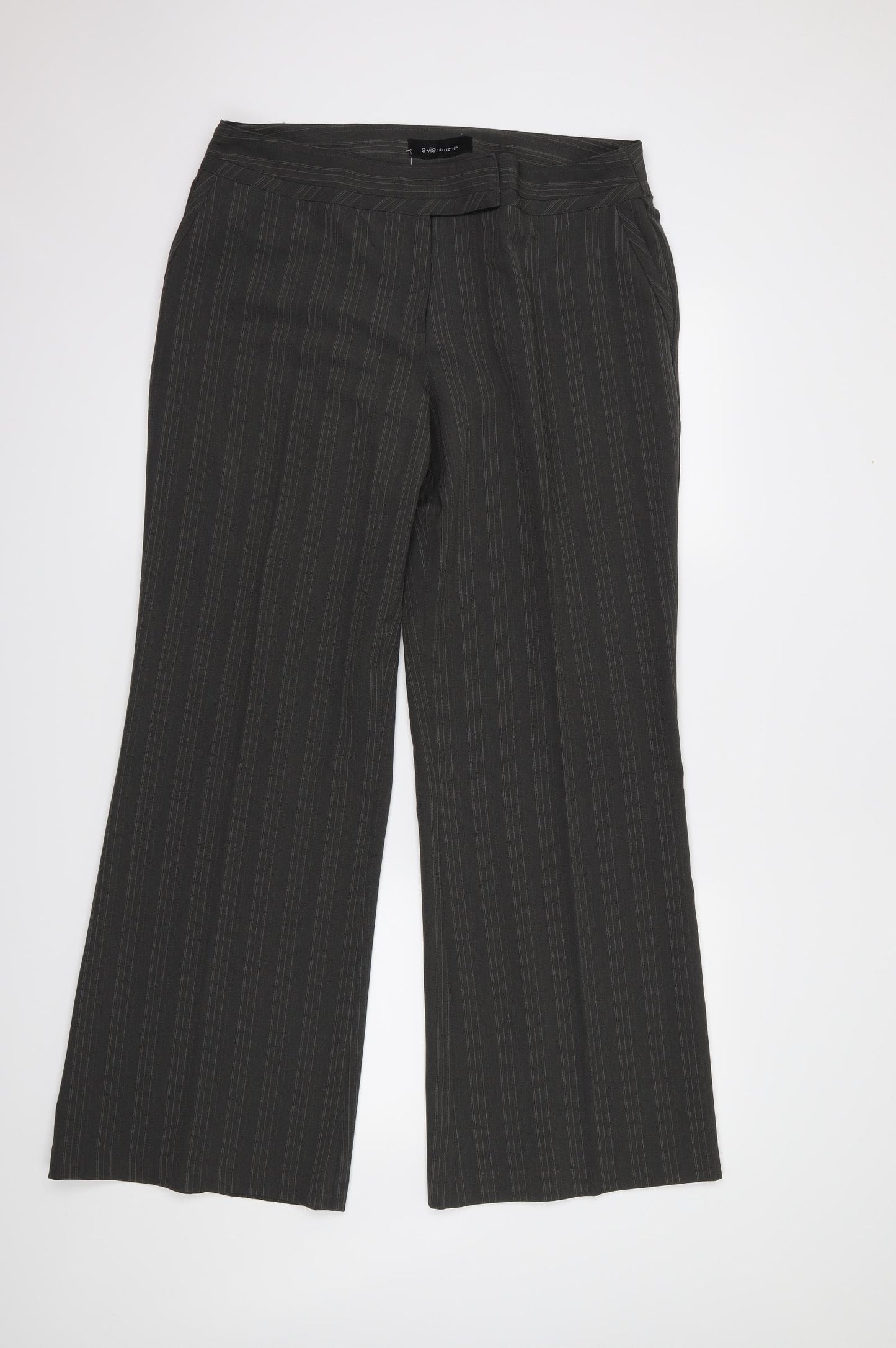 E-vie Womens Grey   Trousers  Size 16 L30 in
