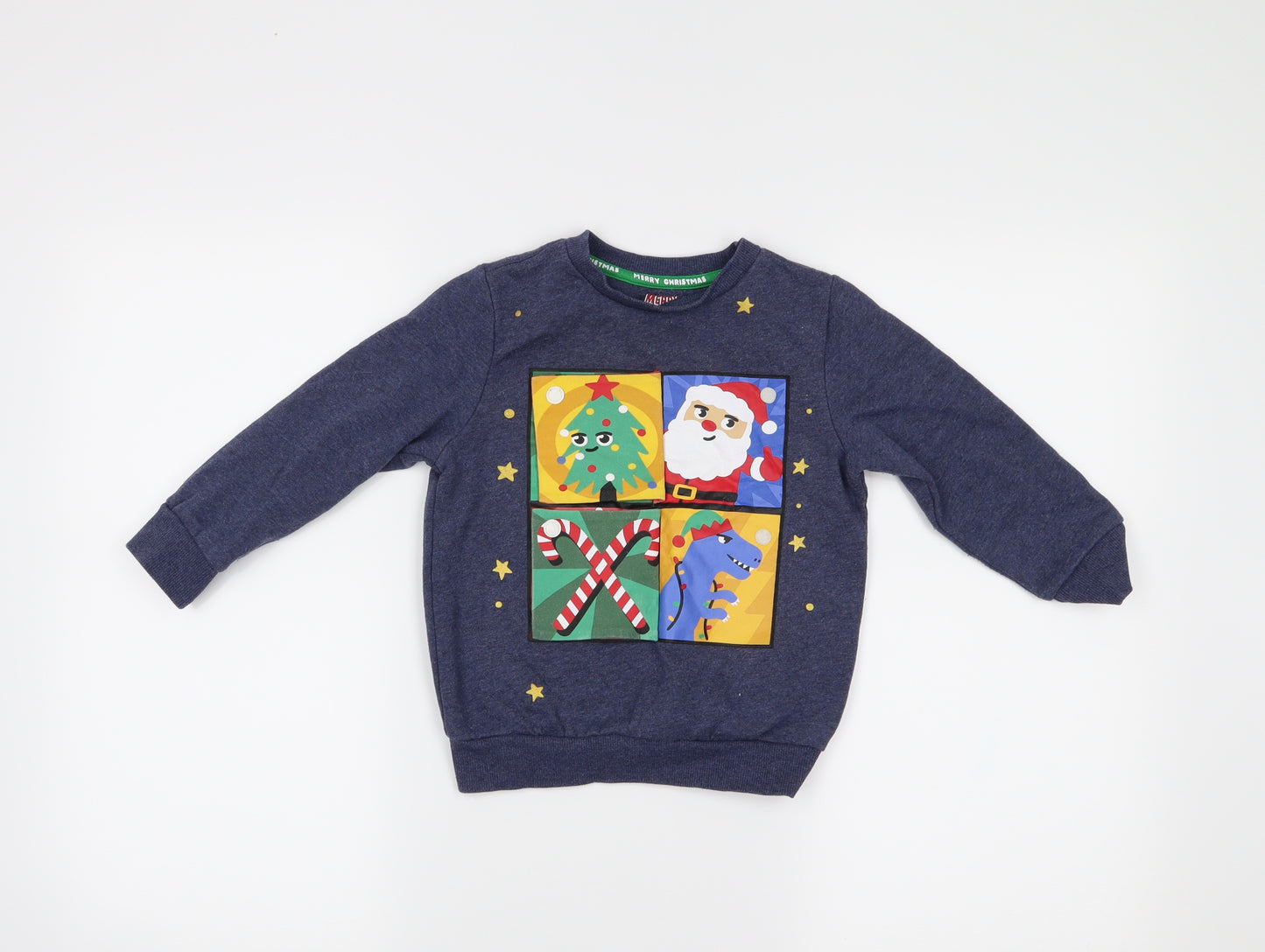 F&F Boys Blue   Pullover Jumper Size 4-5 Years  - Christmas