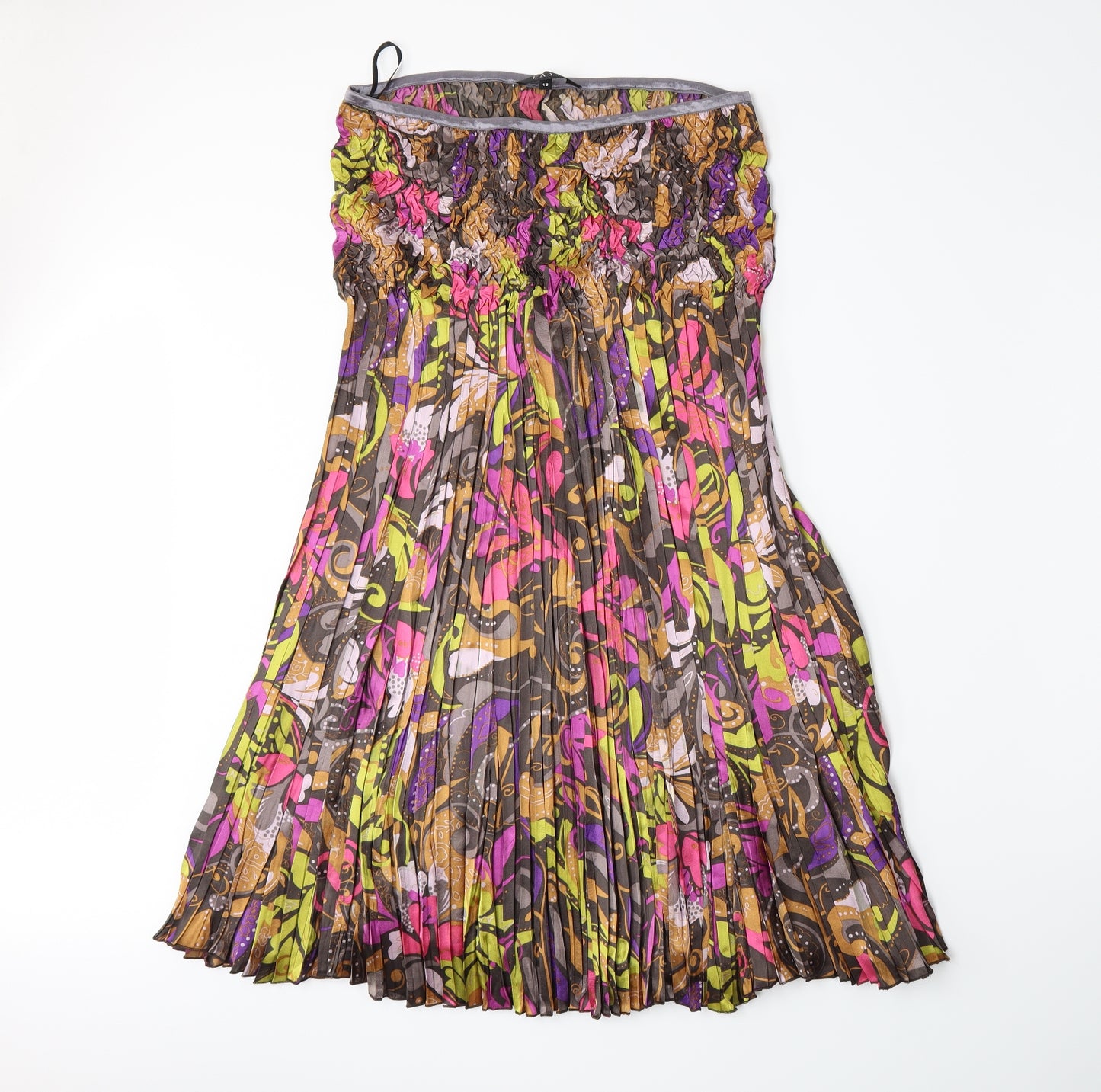 EAST Womens Multicoloured Paisley  Pleated Skirt Size 18