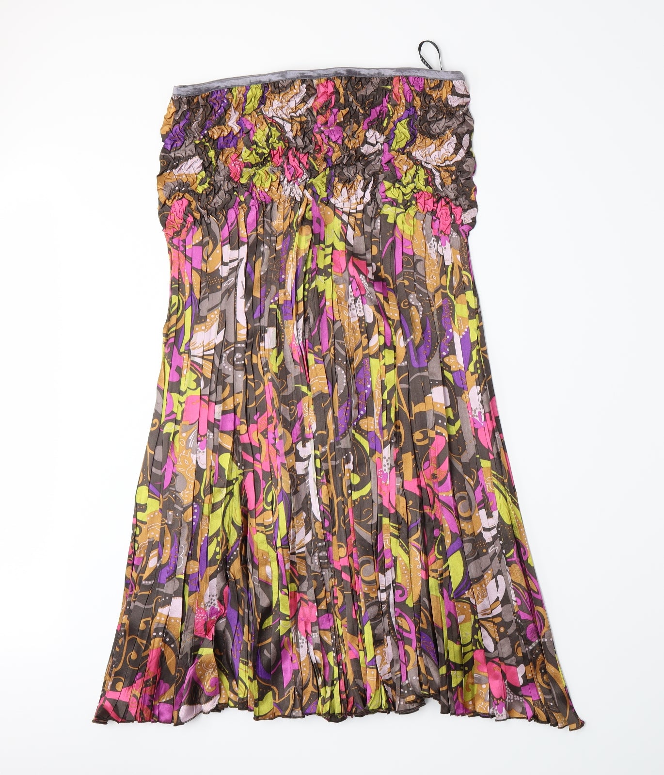 EAST Womens Multicoloured Paisley  Pleated Skirt Size 18