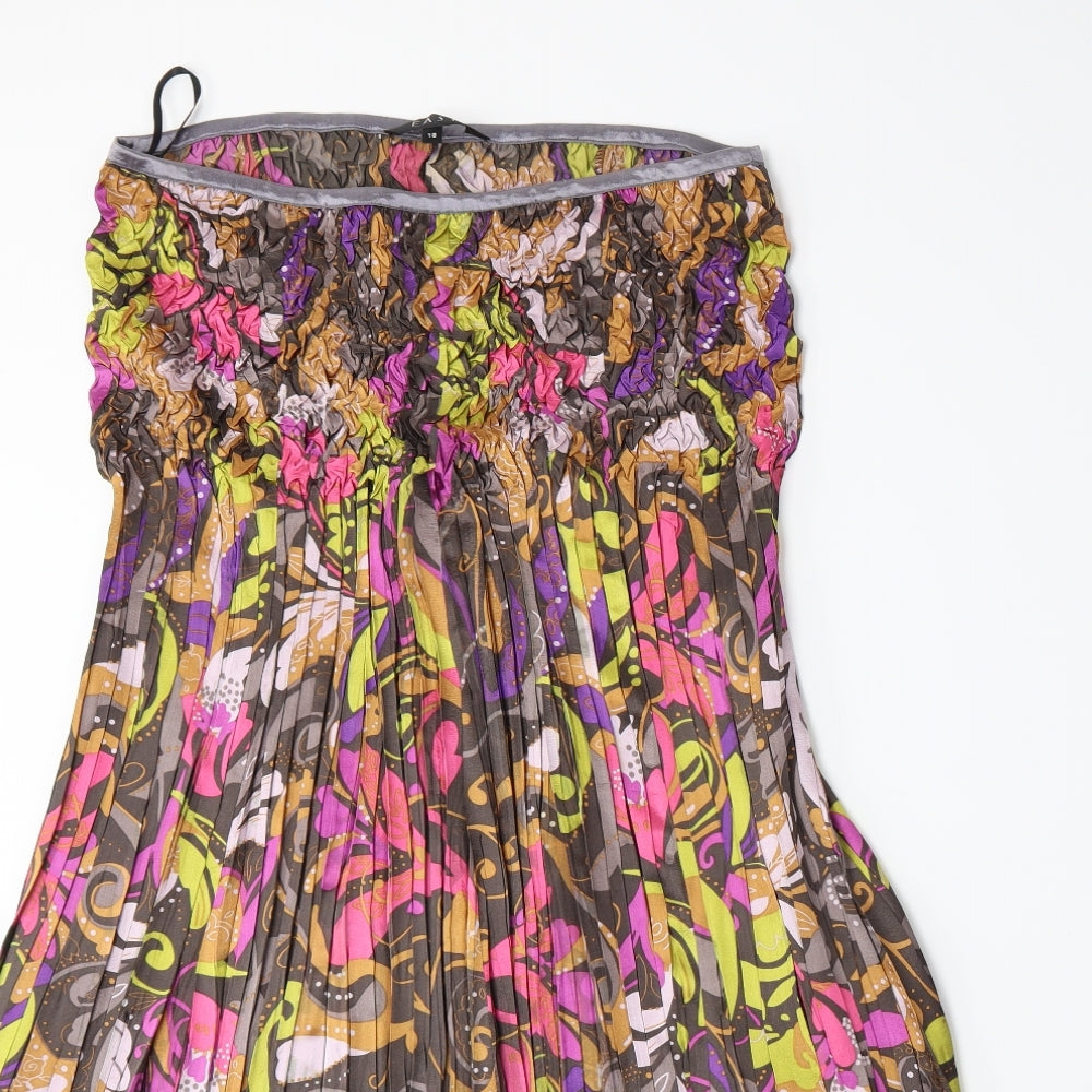 EAST Womens Multicoloured Paisley  Pleated Skirt Size 18
