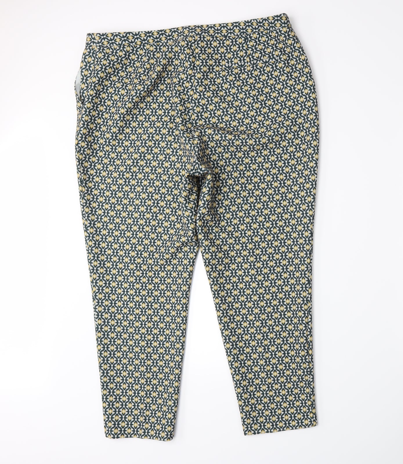 Autograph Womens Green Geometric  Trousers  Size 18 L26 in