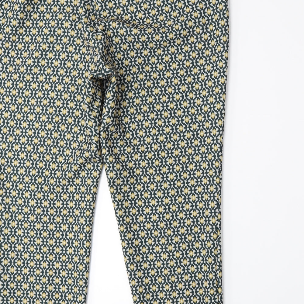 Autograph Womens Green Geometric  Trousers  Size 18 L26 in