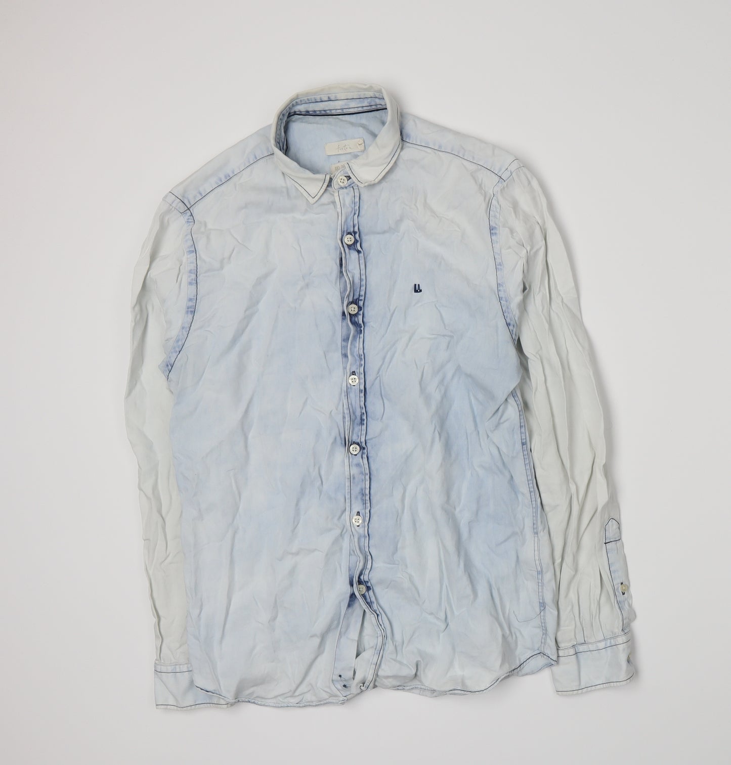 Foxton Mens Blue    Button-Up Size M