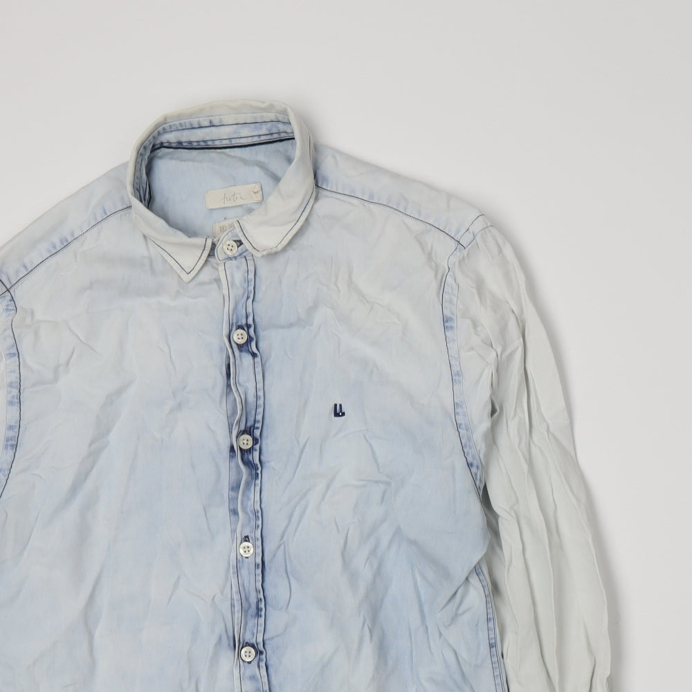 Foxton Mens Blue    Button-Up Size M