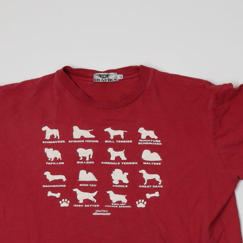 Grafika Mens Red  Jersey  T-Shirt Size L