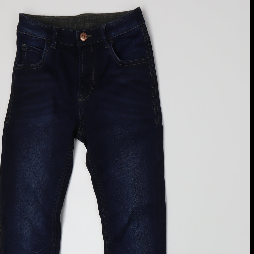 George Boys Blue  Damask Skinny Jeans Size 7-8 Years
