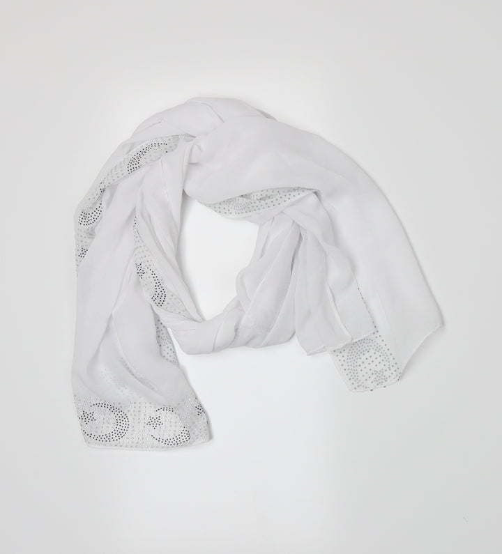 Nafisa Womens White Scarf
