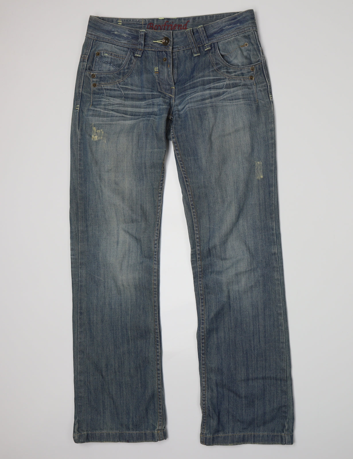 NEXT Womens Blue  Denim Boyfriend Jeans Size 10 L28 in