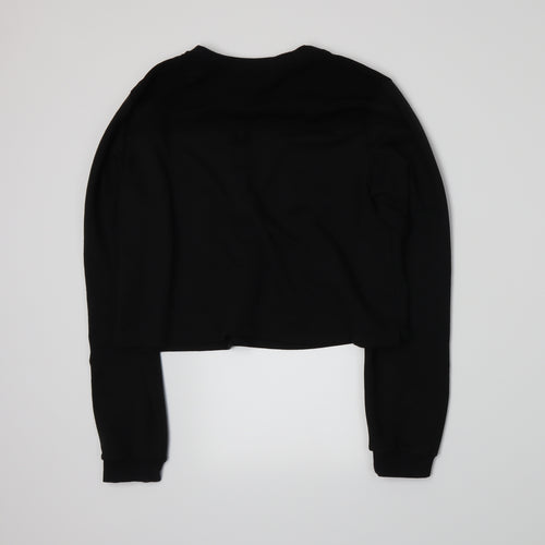 Missguided Womens Black  Jersey Pullover Sweatshirt Size 12
