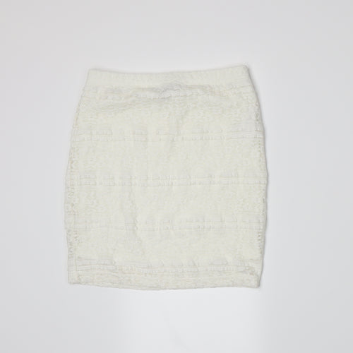 FOREVER 21 Womens White   A-Line Skirt Size S