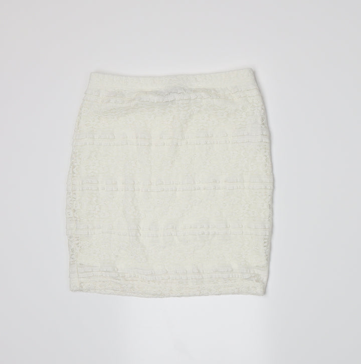 FOREVER 21 Womens White   A-Line Skirt Size S