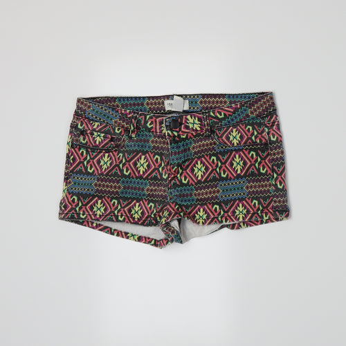 FOREVER 21 Womens Multicoloured Geometric  Hot Pants Shorts Size 8