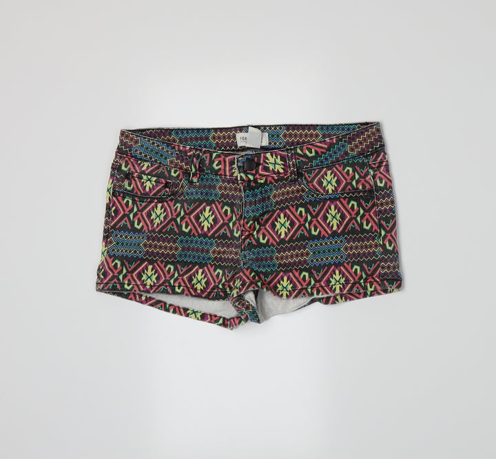 FOREVER 21 Womens Multicoloured Geometric Hot Pants Shorts Size 8