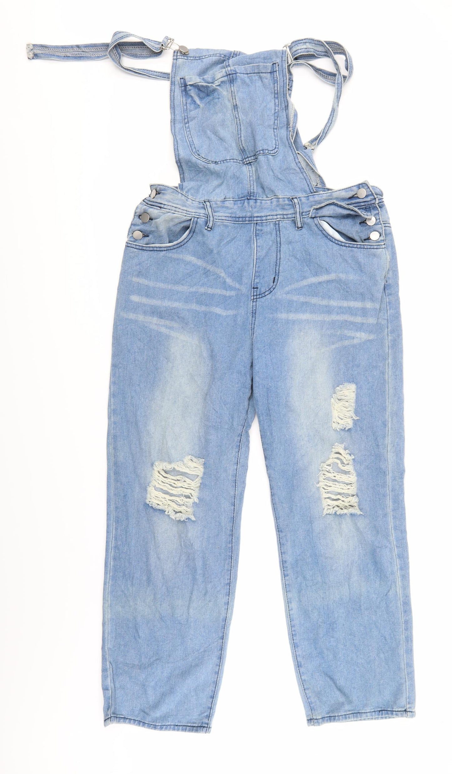 Preworn Womens Blue  Denim Dungaree One-Piece
