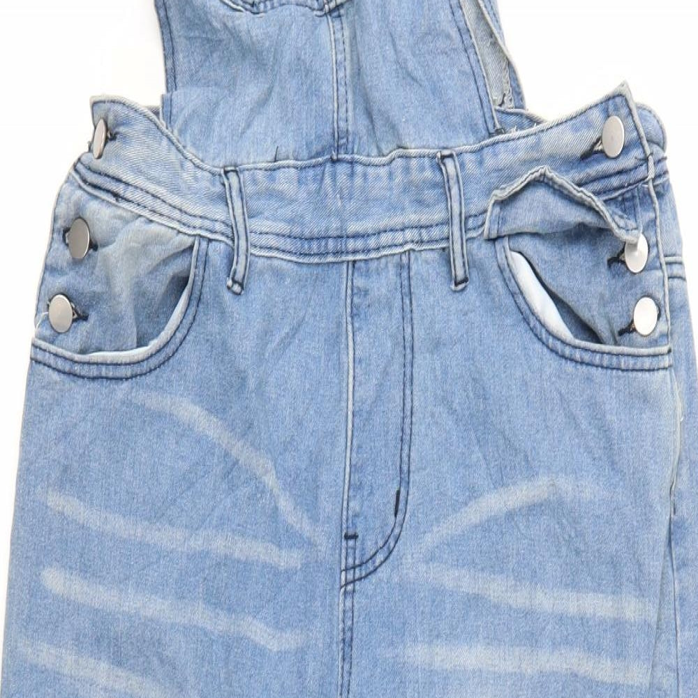 Preworn Womens Blue  Denim Dungaree One-Piece
