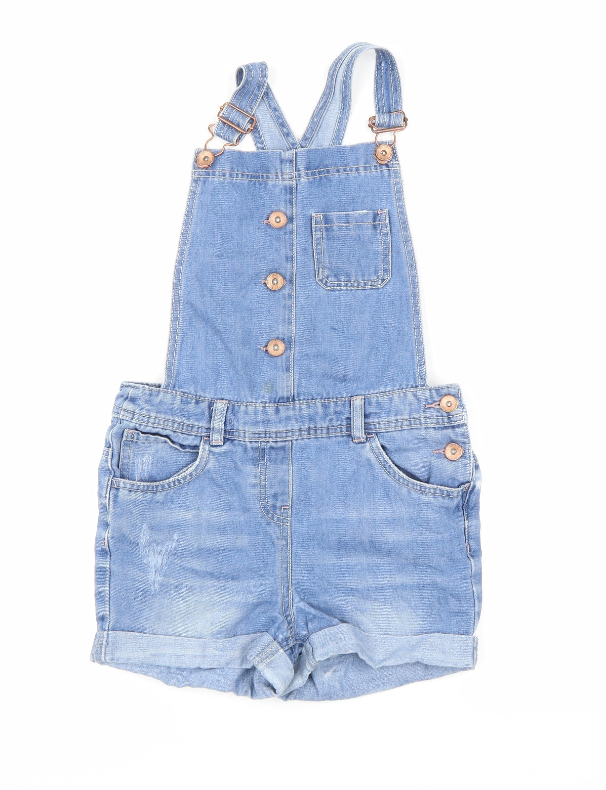 TU Girls Blue  Denim Dungaree One-Piece Size 10 Years