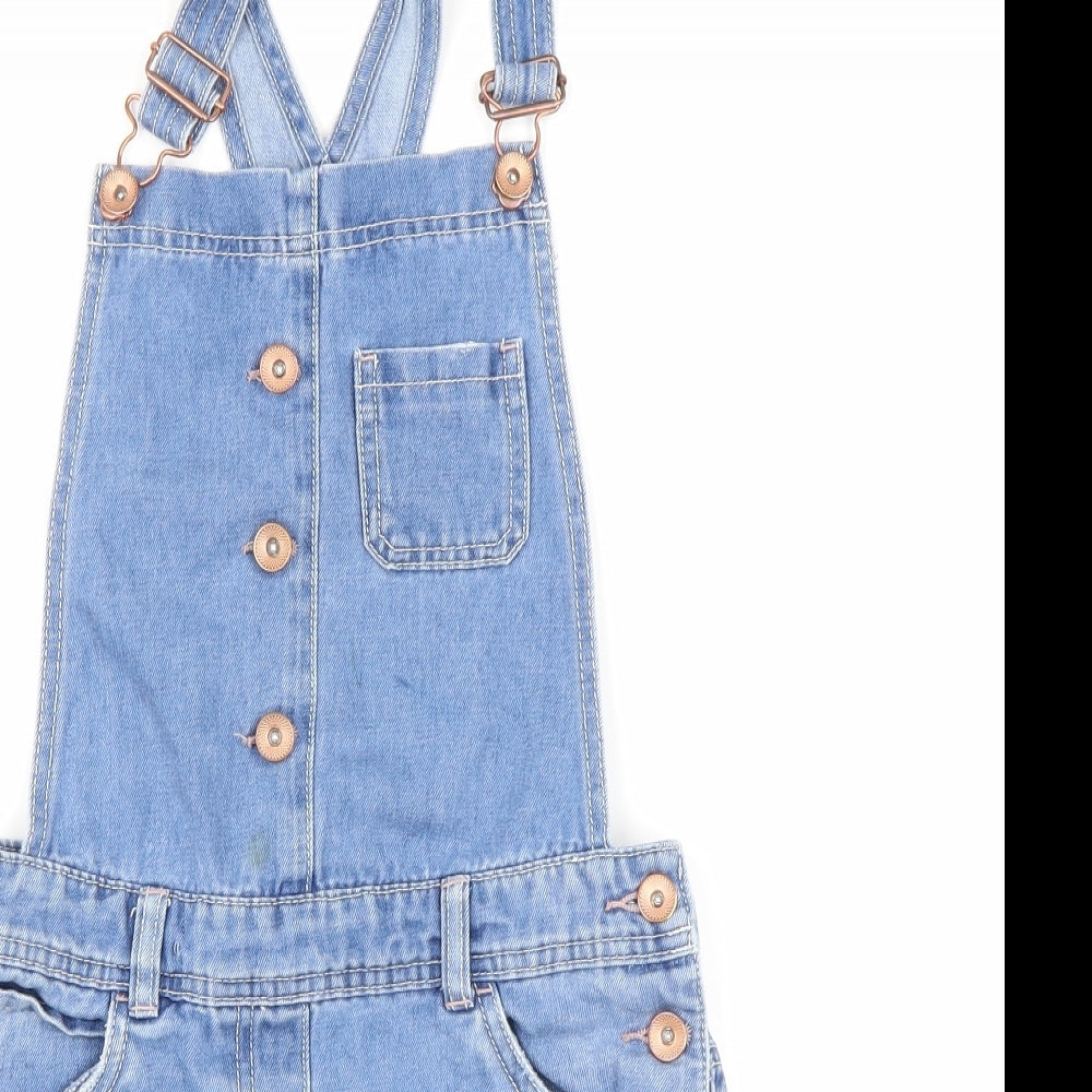 TU Girls Blue  Denim Dungaree One-Piece Size 10 Years