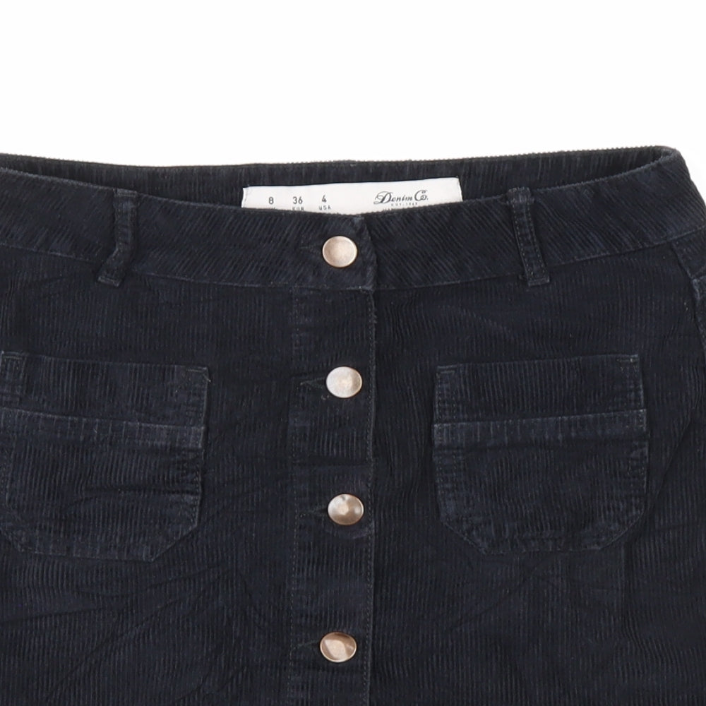 Denim Co Womens Blue  Corduroy Mini Skirt Size 8